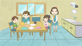 收拾餐桌