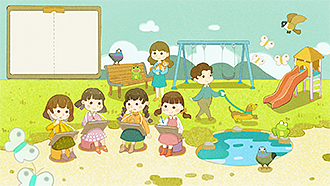 在公園寫生